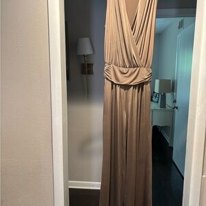 Rye Tan Draped Jumpsuit